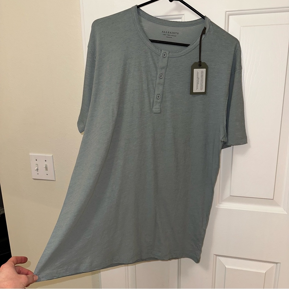 AllSaints Figure Short Sleeve Henley T-shirt